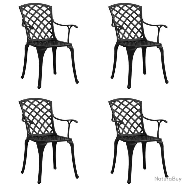 Chaises de jardin lot de 4 Aluminium coul� Noir