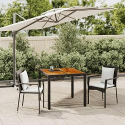 Ensemble &agrave; manger de jardin avec coussins 3 pcs Noir