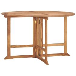Table &agrave; d&icirc;ner de jardin pliable &Oslash;110x75 cm Bois massif de teck