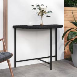 Table de jardin Noir 100x50x75 cm R&eacute;sine tress&eacute;e