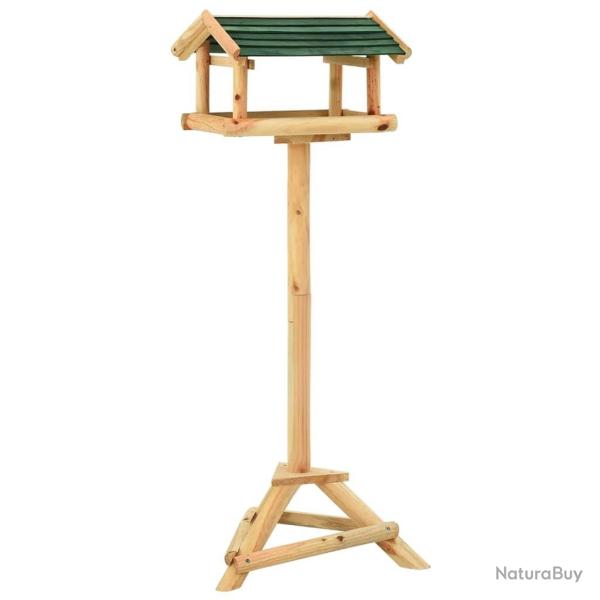 Mangeoire � oiseaux et support 37x28x100cm Bois de sapin massif