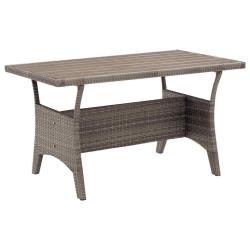 Table de jardin Gris 120x70x66 cm R&eacute;sine tress&eacute;e