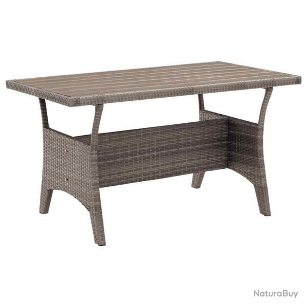 Table de jardin Gris 120x70x66 cm R�sine tress�e