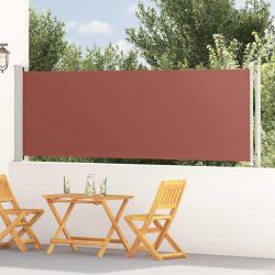 Auvent lat&eacute;ral r&eacute;tractable de patio 117x600 cm Marron