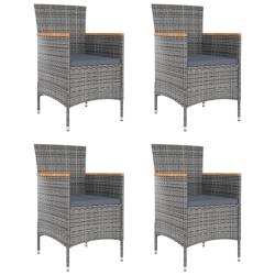 Chaises &agrave; manger de jardin lot de 4 R&eacute;sine tress&eacute;e Gris