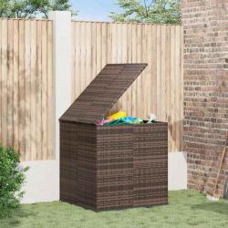 Bo&icirc;te &agrave; coussins de jardin R&eacute;sine tress&eacute;e 100x97,5x104cm Marron