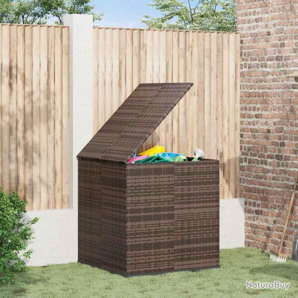 Bo�te � coussins de jardin R�sine tress�e 100x97,5x104cm Marron