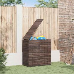 Bo&icirc;te &agrave; coussins de jardin R&eacute;sine tress&eacute;e 100x49x103,5cm Marron