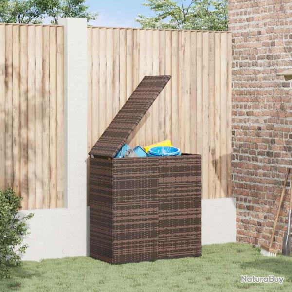 Bo�te � coussins de jardin R�sine tress�e 100x49x103,5cm Marron