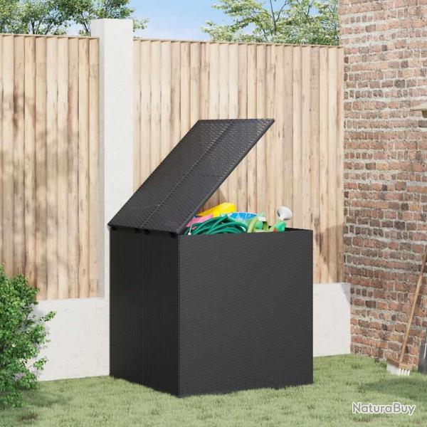 Bo�te � coussins de jardin R�sine tress�e 100x97,5x104 cm Noir