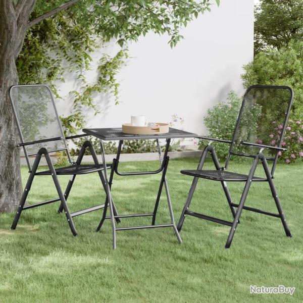 Table de jardin 60x60x72 cm Maille m�tallique Anthracite