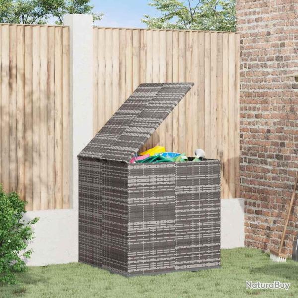 Bo�te � coussins de jardin R�sine tress�e 100x97,5x104 cm Gris