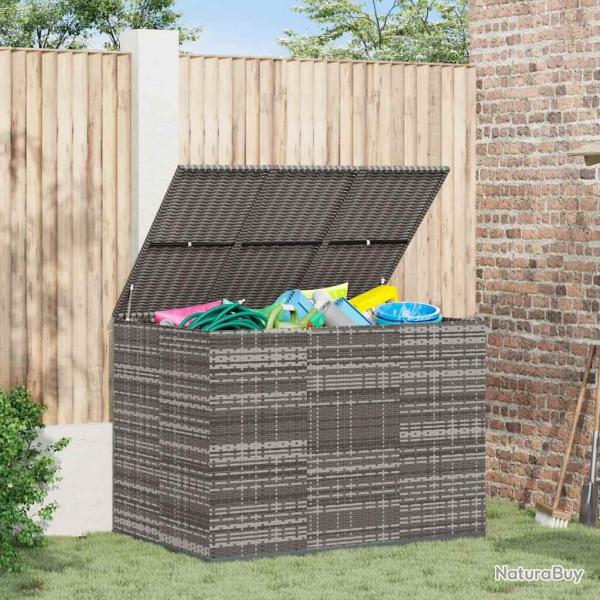 Bo�te � coussins de jardin R�sine tress�e 145x100x103 cm Gris