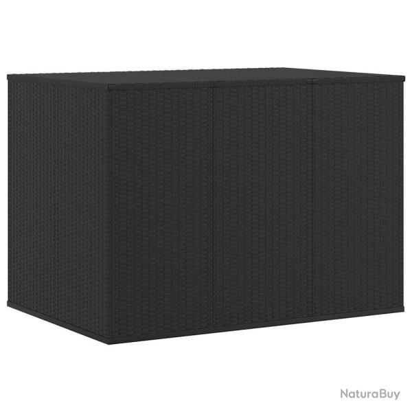 Bo�te � coussins de jardin R�sine tress�e 145x100x103 cm Noir