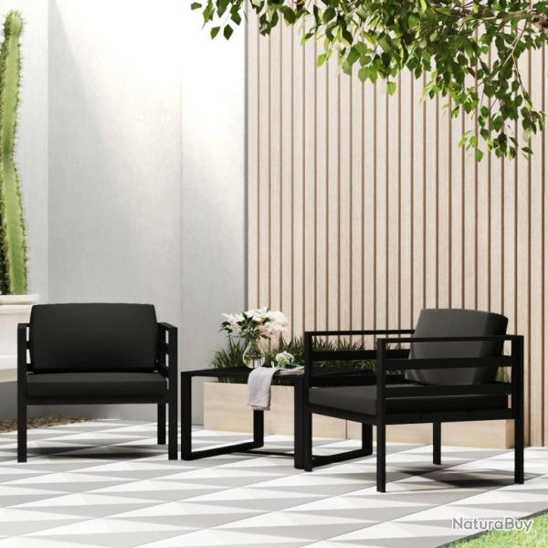 Canap�s simples 2 pcs avec coussins Aluminium Anthracite