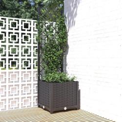 Jardini&egrave;re de jardin avec treillis Noir 40x40x136 cm PP