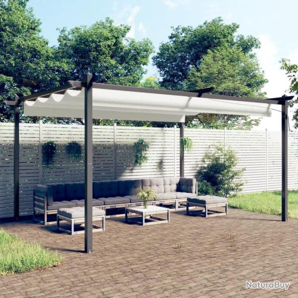 Tonnelle de jardin avec toit r�tractable 4x3 m Cr�me