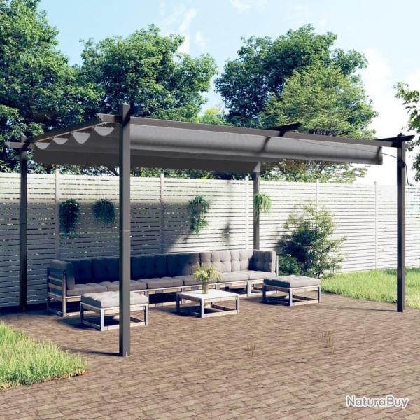 Tonnelle de jardin avec toit r�tractable 4x3 m Anthracite