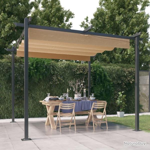Tonnelle de jardin avec toit r�tractable 3x3 m Taupe