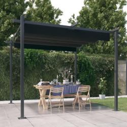 Tonnelle de jardin avec toit r&eacute;tractable 3x3 m Anthracite