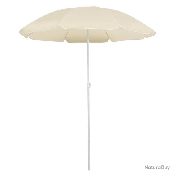 Parasol de jardin avec m�t en acier sable 180 cm