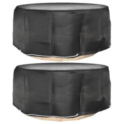 Housses pour meubles de jardin 2 pcs 10 oeillets &Oslash;260x90 cm rond