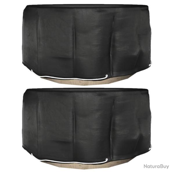 Housses pour meubles de jardin 2 pcs 10 oeillets �230x90 cm rond