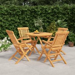 Ensemble &agrave; manger de jardin 5 pcs Bois de teck massif