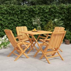 Ensemble &agrave; manger de jardin 5 pcs Bois de teck massif