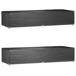 Housses pour chaise longue 2 pcs 12 oeillets 205x75x40 cm PE