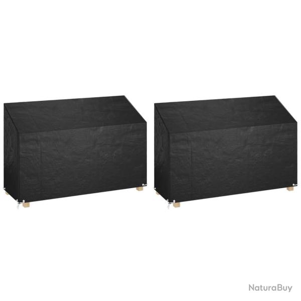 Housses de banc de jardin 2 pcs 8 oeillets 190x70x70/88 cm PE