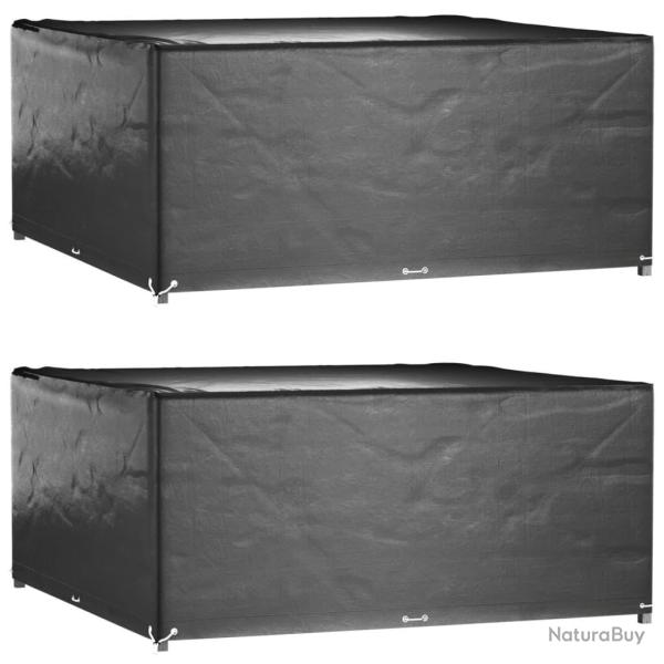 Housses de salon de jardin 2 pcs 16 oeillets 205x205x90 cm carr�