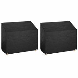 Housses de banc de jardin 2 pcs 8 oeillets 160x70x70/88 cm PE