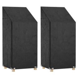 Housses de chaise de jardin 2 pcs 8 oeillets 65x65x110/150 cm PE