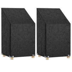 Housses de chaise de jardin 2 pcs 8 oeillets 65x65x80/120 cm PE