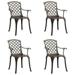 Chaises de jardin lot de 4 Aluminium coul&eacute; Bronze