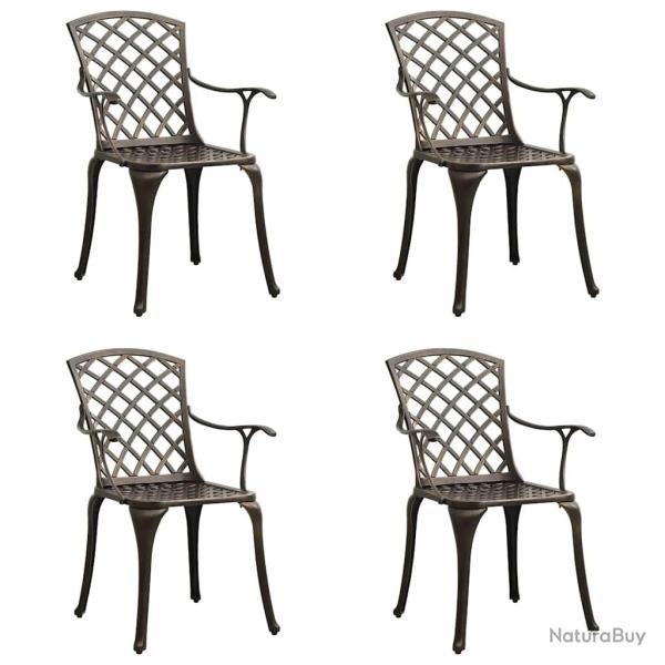 Chaises de jardin lot de 4 Aluminium coul� Bronze