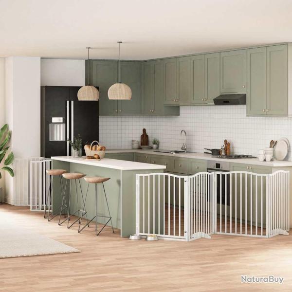 Barri�re pour chien porte pliable 12 panneaux bois de peuplier