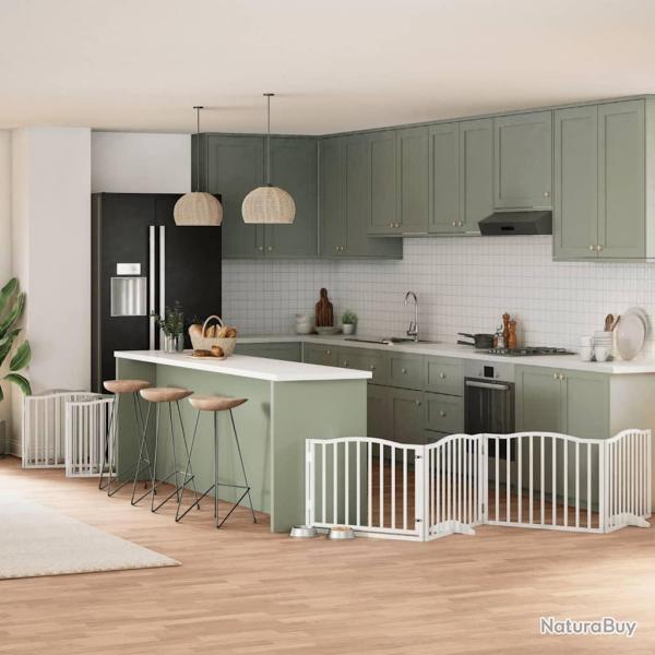 Barri�re pour chien porte pliable 10 panneaux bois de peuplier