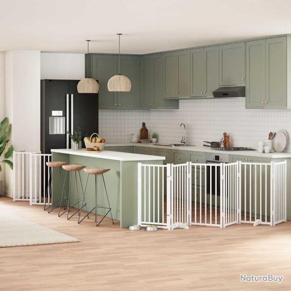 Barri�re pour chien porte pliable 15 panneaux bois de peuplier