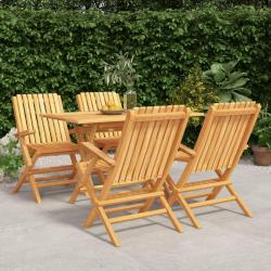 Ensemble &agrave; manger de jardin 5 pcs Bois de teck massif