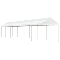 Belv&eacute;d&egrave;re avec toit blanc 13,38x2,28x2,69 m poly&eacute;thyl&egrave;ne