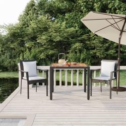 Ensemble &agrave; manger de jardin avec coussins 3 pcs Noir