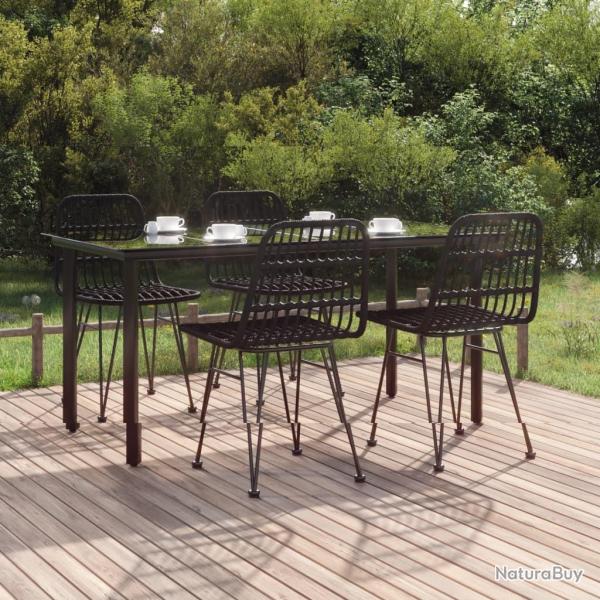 Ensemble � manger de jardin 5 pcs Noir R�sine tress�e