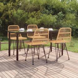 Ensemble &agrave; manger de jardin 5pcs R&eacute;sine tress&eacute;e