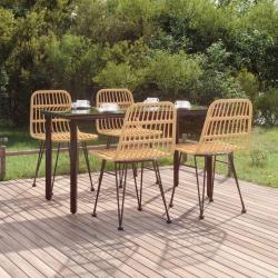 Ensemble &agrave; manger de jardin 5pcs R&eacute;sine tress&eacute;e