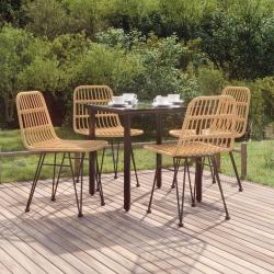 Ensemble &agrave; manger de jardin 5pcs R&eacute;sine tress&eacute;e