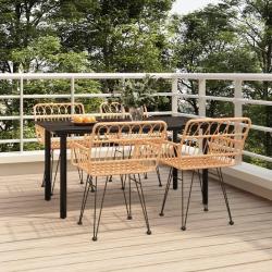 Ensemble &agrave; manger de jardin 5pcs R&eacute;sine tress&eacute;e