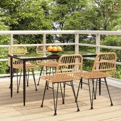 Ensemble &agrave; manger de jardin 5pcs R&eacute;sine tress&eacute;e