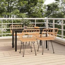 Ensemble &agrave; manger de jardin 5pcs R&eacute;sine tress&eacute;e